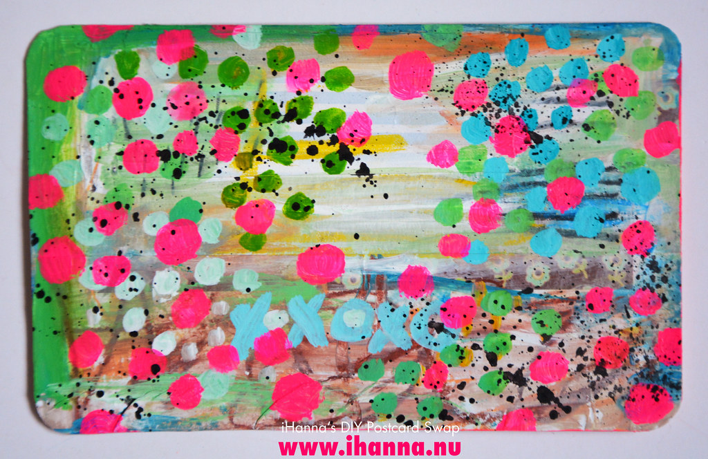 Painted bonus postcard created for the swap (Copyright Hanna Andersson)