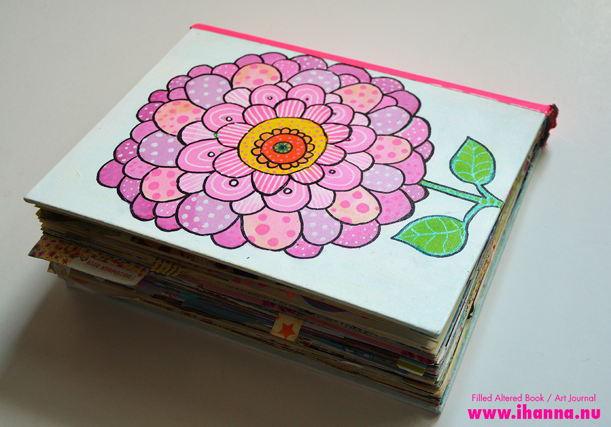 Flower Power Cut & Paste Art Journal (back-side view)