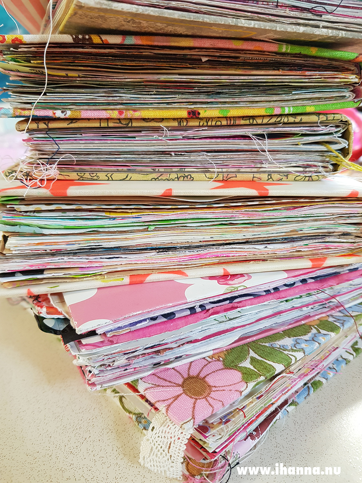 Yummy Pile of Art Journals - Photo Copyright Hanna Andersson