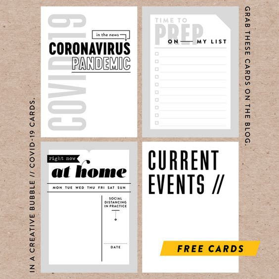Download free journaling cards #corona #pandemic