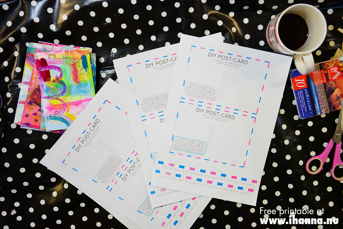 Download and print these DIY Postcard backsides by iHanna #diypostcardswap