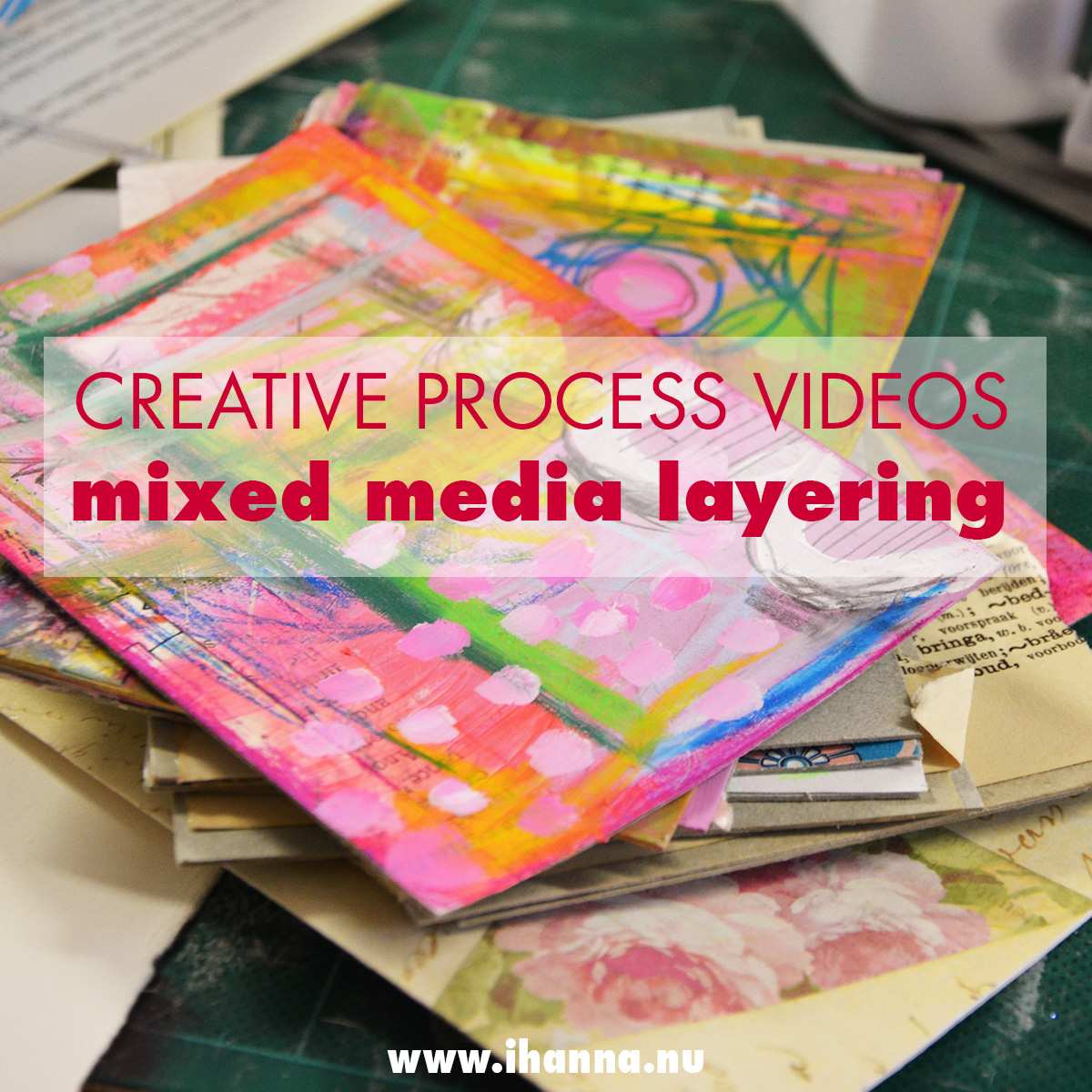 Watch iHanna create mixed media layers in this series of videos #creativity