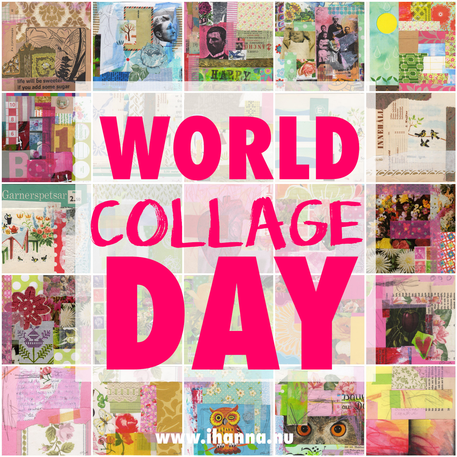 World Collage Day is the first Sunday of May - an international celebration of collage, my favorite art form! #collage #studioihanna