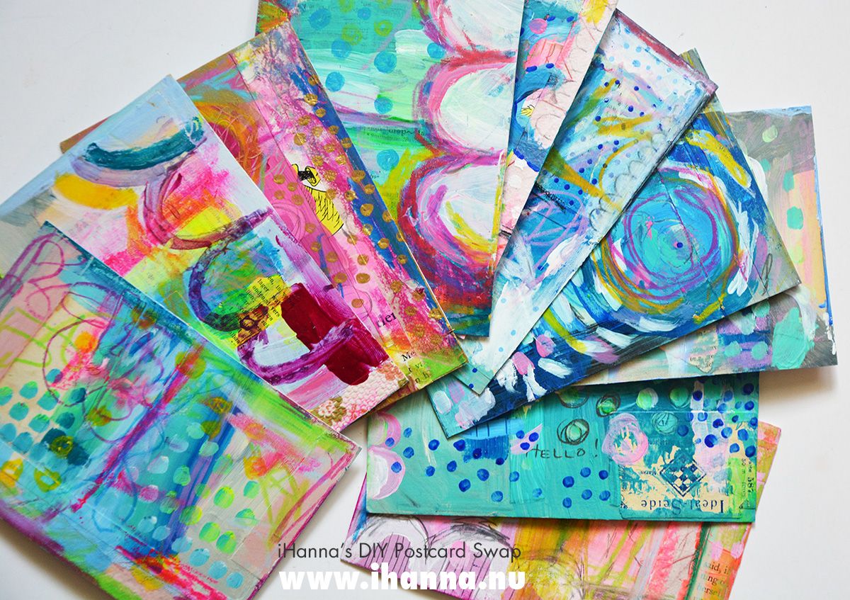 Finished DIY Postcards for iHannas DIY Postcard Swap spring 2020 #diypostcardswap