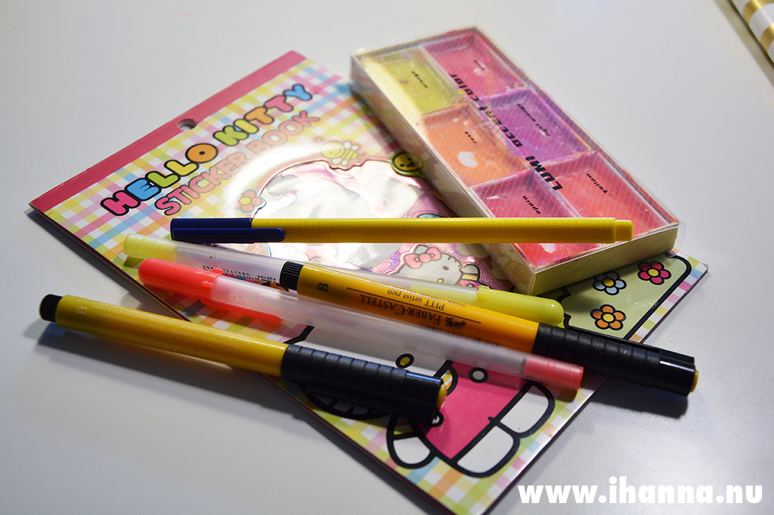 Hello Kitty Sticker book and neon watercolor