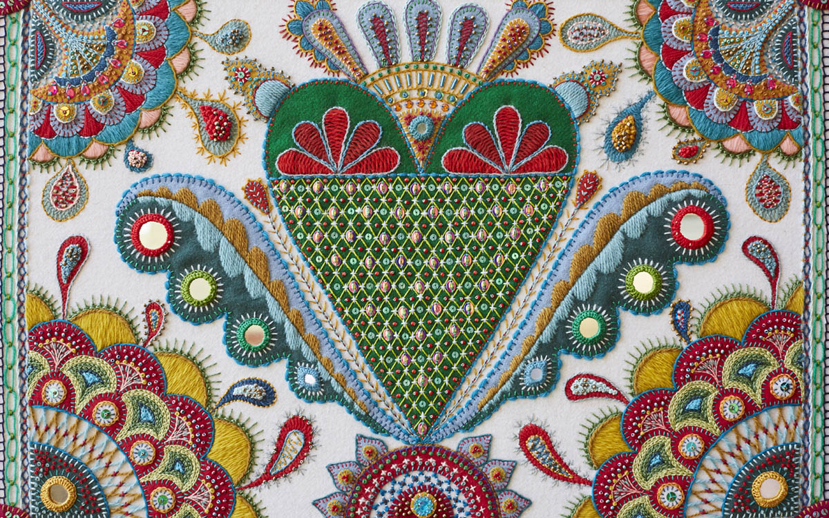 Wool Embroidery image from Karin Derland's book Freestyle Embroidery on Wool - book review by iHanna #sweden