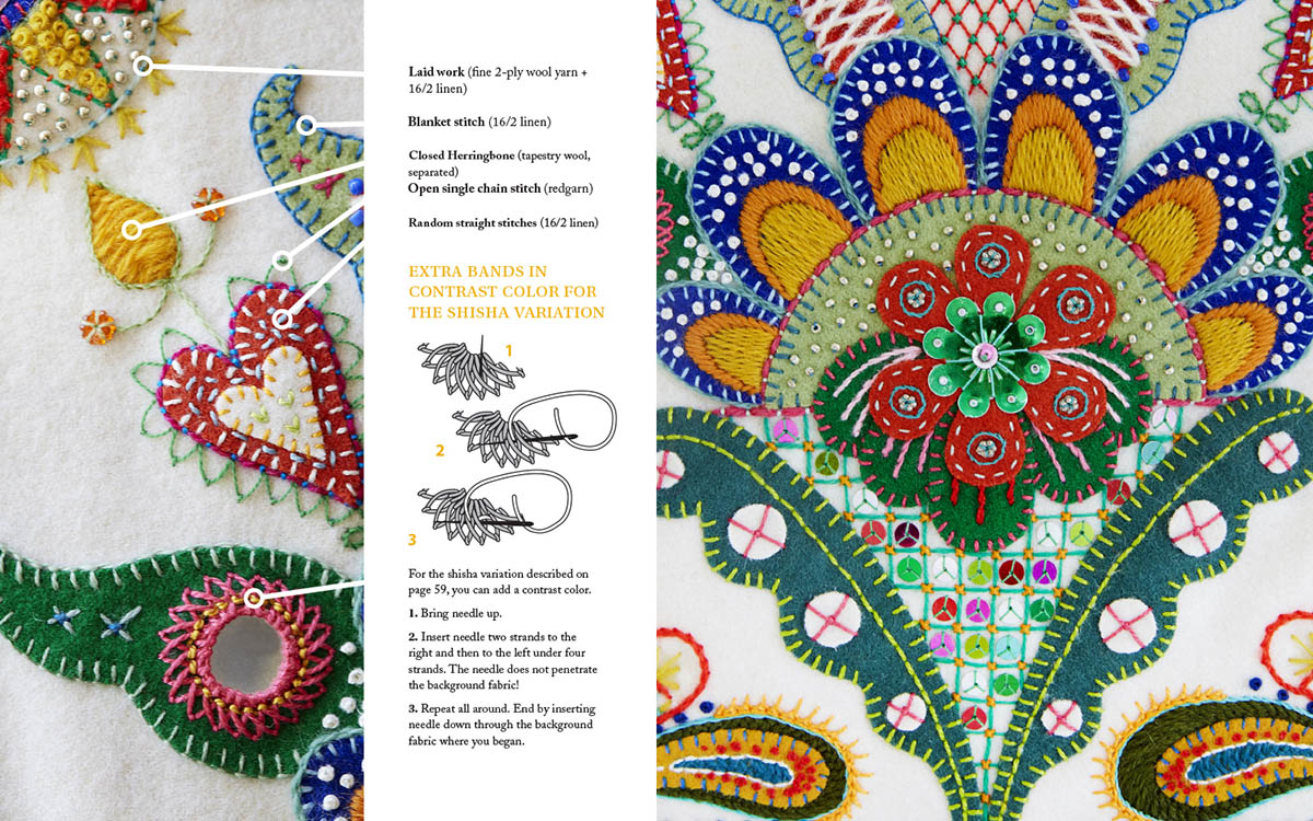 Image from Karin Derland's book Freestyle Embroidery on Wool - book review by iHanna #sweden