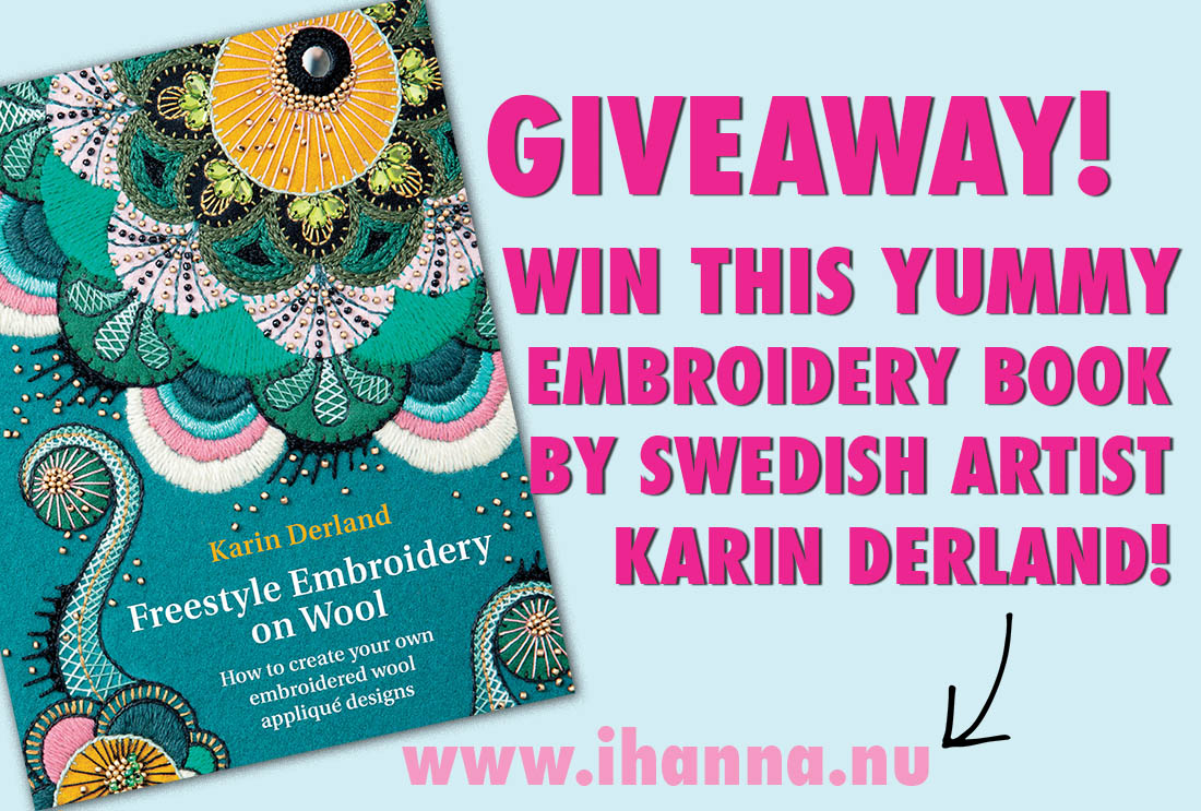 Giveaway! Win this yummy embroidery book by Swedish artist Karin Derland + book review + postcard swap going right now! Yum!