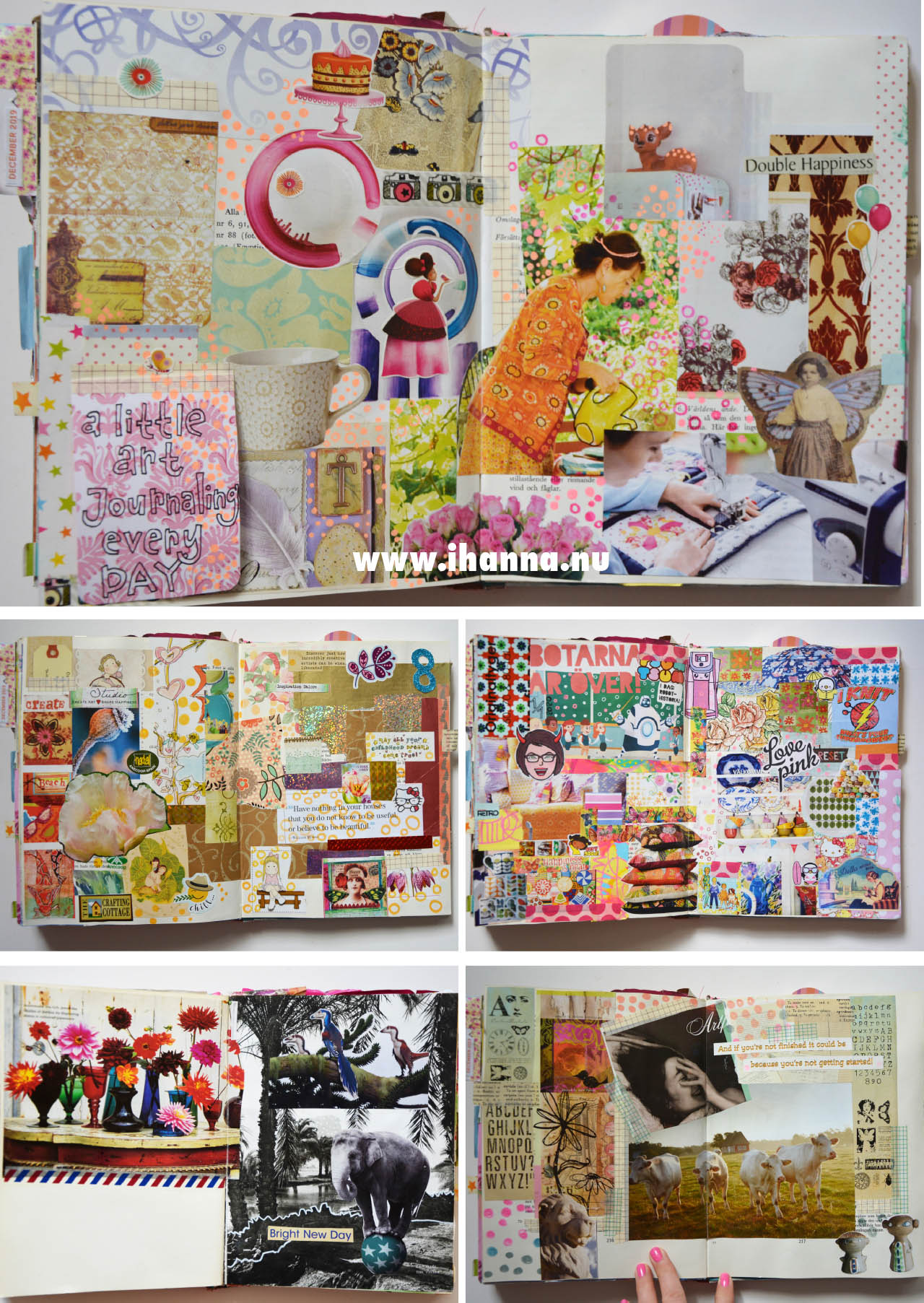 More of the many collage pages in iHanna's Art Jouranl see flip-through on the site www.ihanna.nu