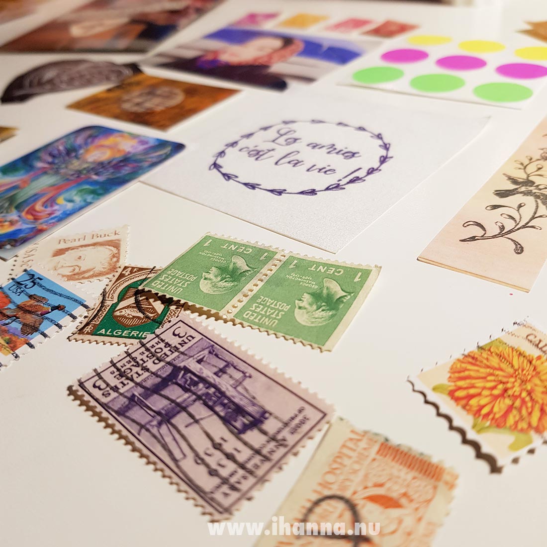 Happy mail cancelled postal stamps from Franca Maria to iHanna