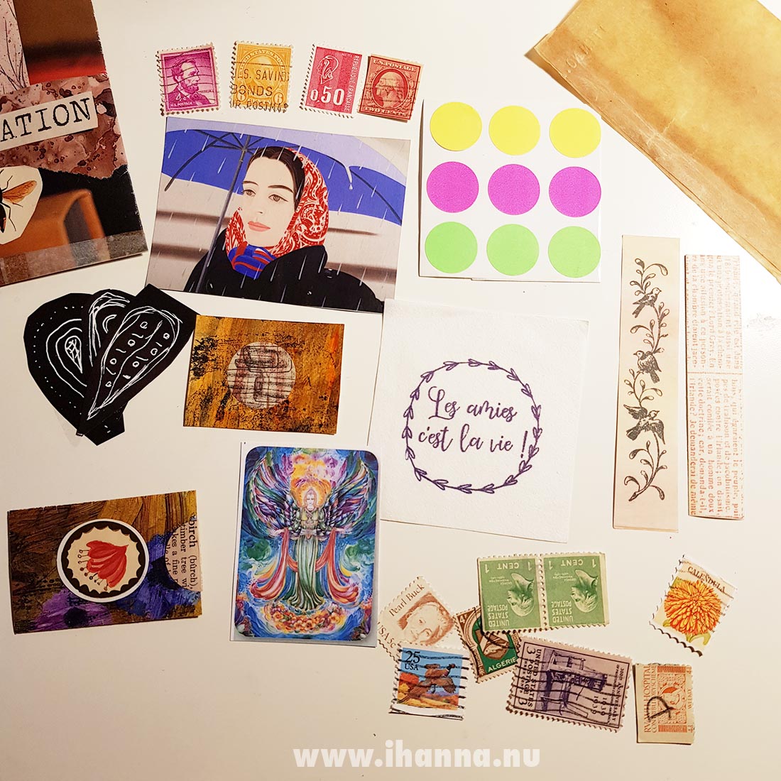 Happy mail with lots of collage fodder and stamps from Franca Maria to iHanna