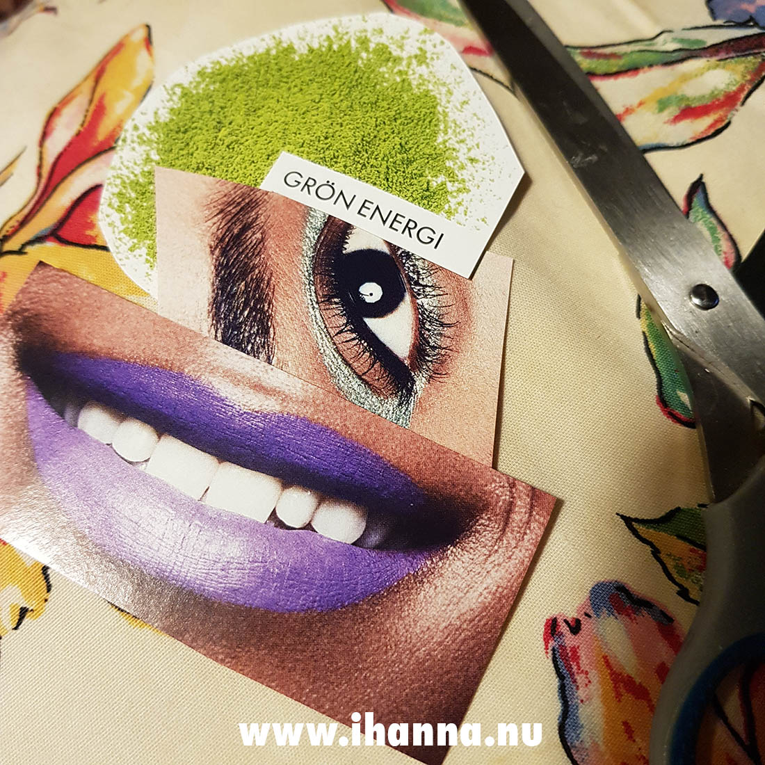 Purple lips cut out of a magazine by iHanna