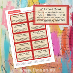 Altered book label digital download for sale (PDF)