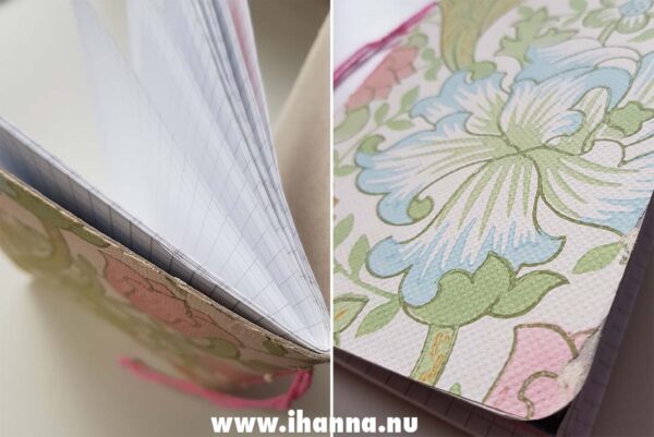 Details of the Sweet Notebook with grid paper inside - hand-made by Hanna Andersson