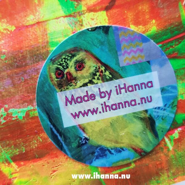 iHanna sticker on the back of the Little notebook with hand-painted cove