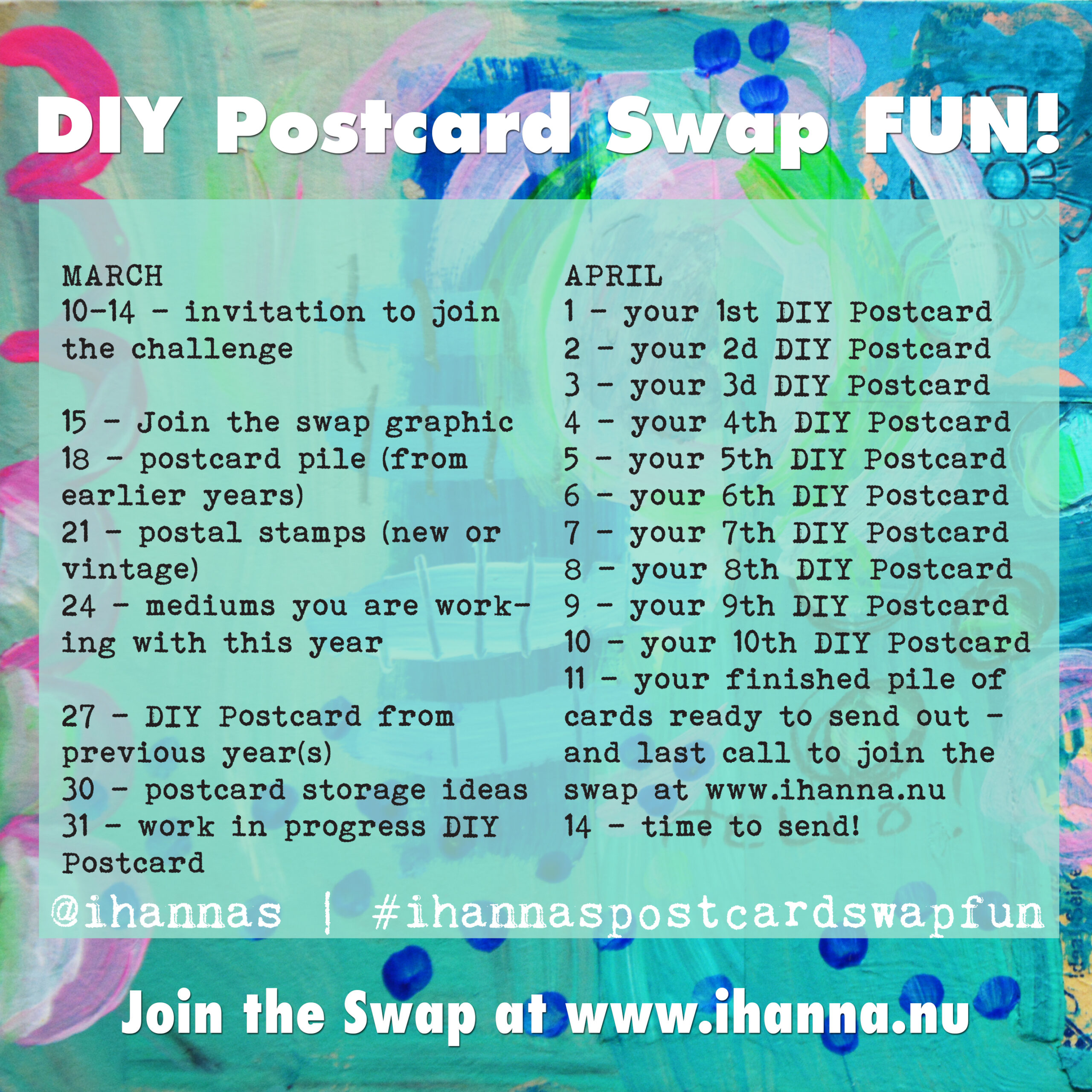 DIY Postcard Swap Fun challenge spring 2021 - share what you make with us #ihannaspostcardswapfun