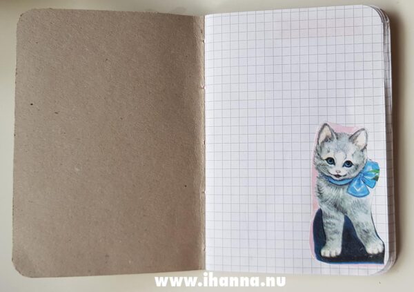 First page of the Sweet Notebook with grid paper inside – hand-made by Hanna Andersson