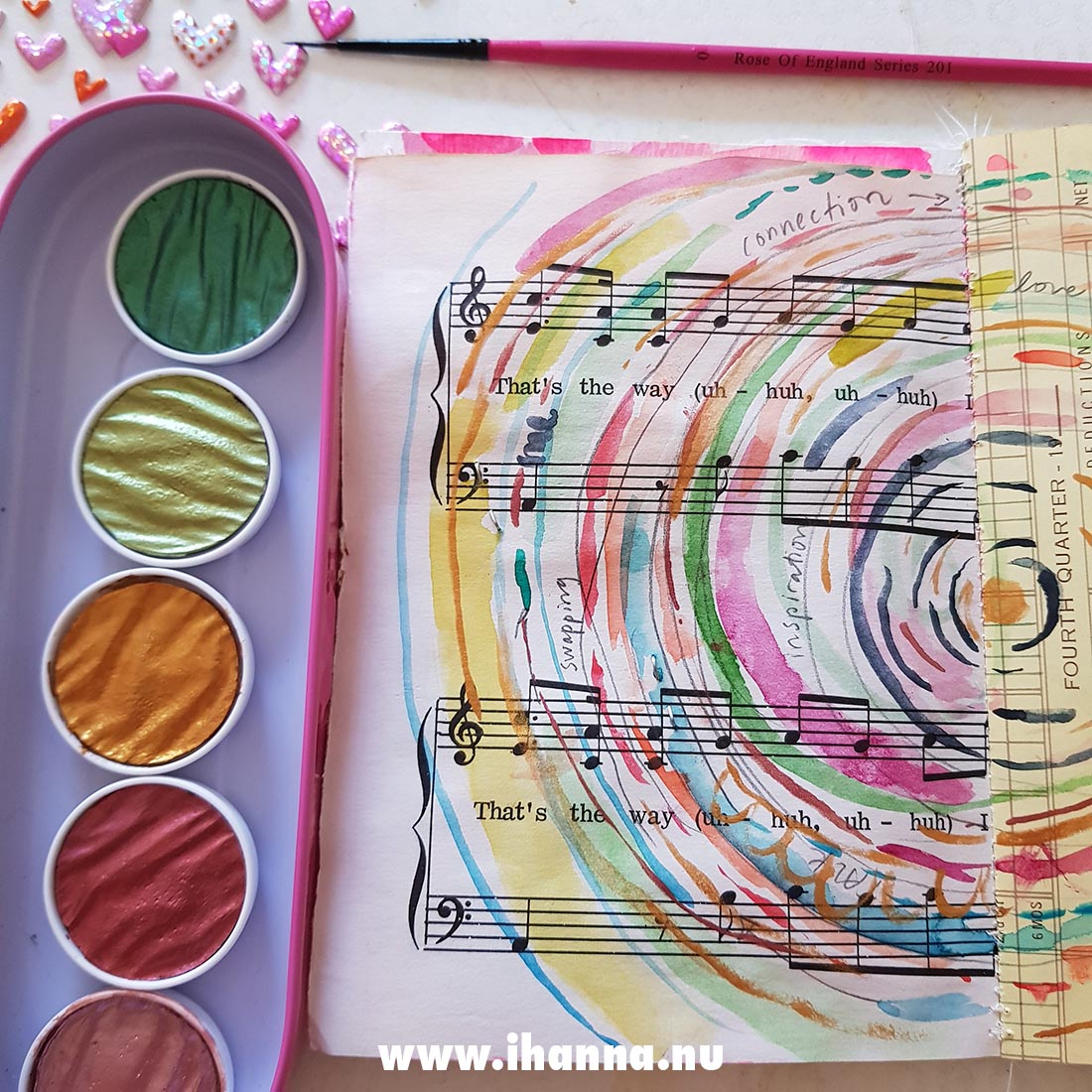 Birthday watercolors metallic sheen