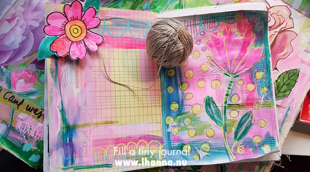 Painted page for Fill a tiny journal with a list / listwriting #fillatinyjournal