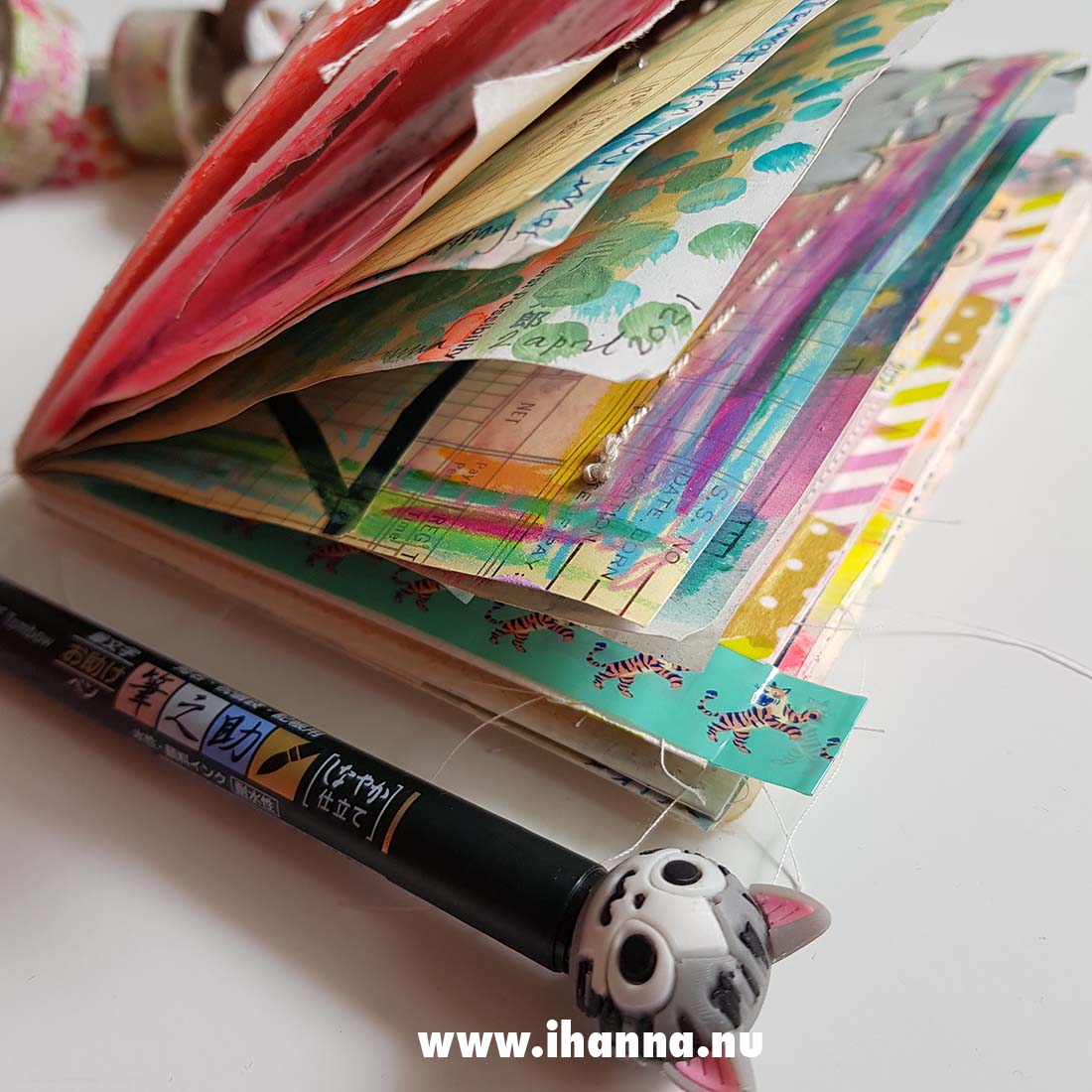 Fill a tiny journal: Washi Tape on an art journal page by iHanna #fillatinyjournal