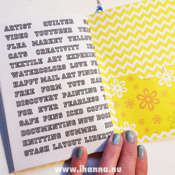 Page in yellow doodle book with blank pages | journal 26 in iHanna’s Journal release 3 2021