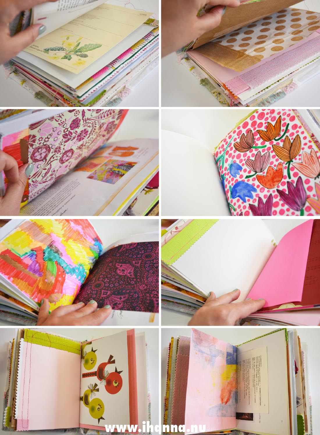 Pages in the Summer Junk Journal that I made for myself | Studio iHanna