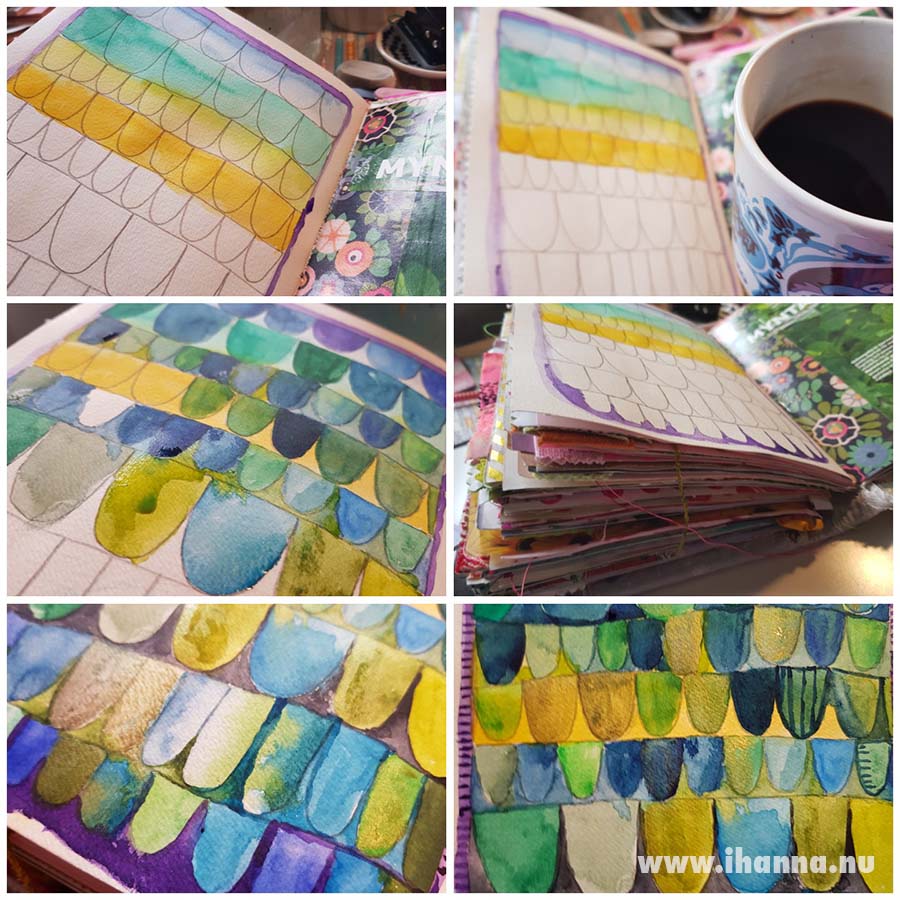 Watercolor process video for painting this fun pattern with ihanna