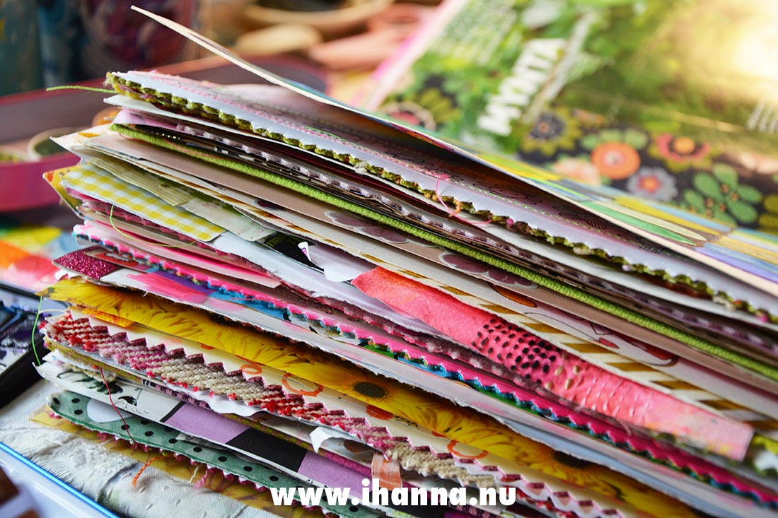 Sideview of Summer Junk Journal filled made by iHanna