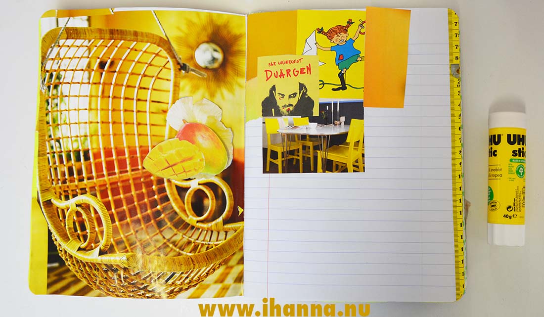 Start of yellow pages in iHannas Rainwbow glue book