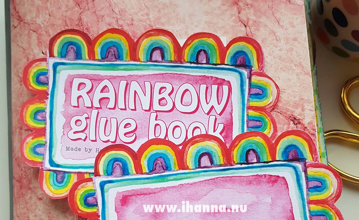 Rainbow glue book label painted by iHanna - download it here