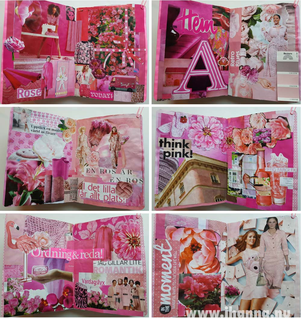 Pink pages in iHannas Rainbow glue book