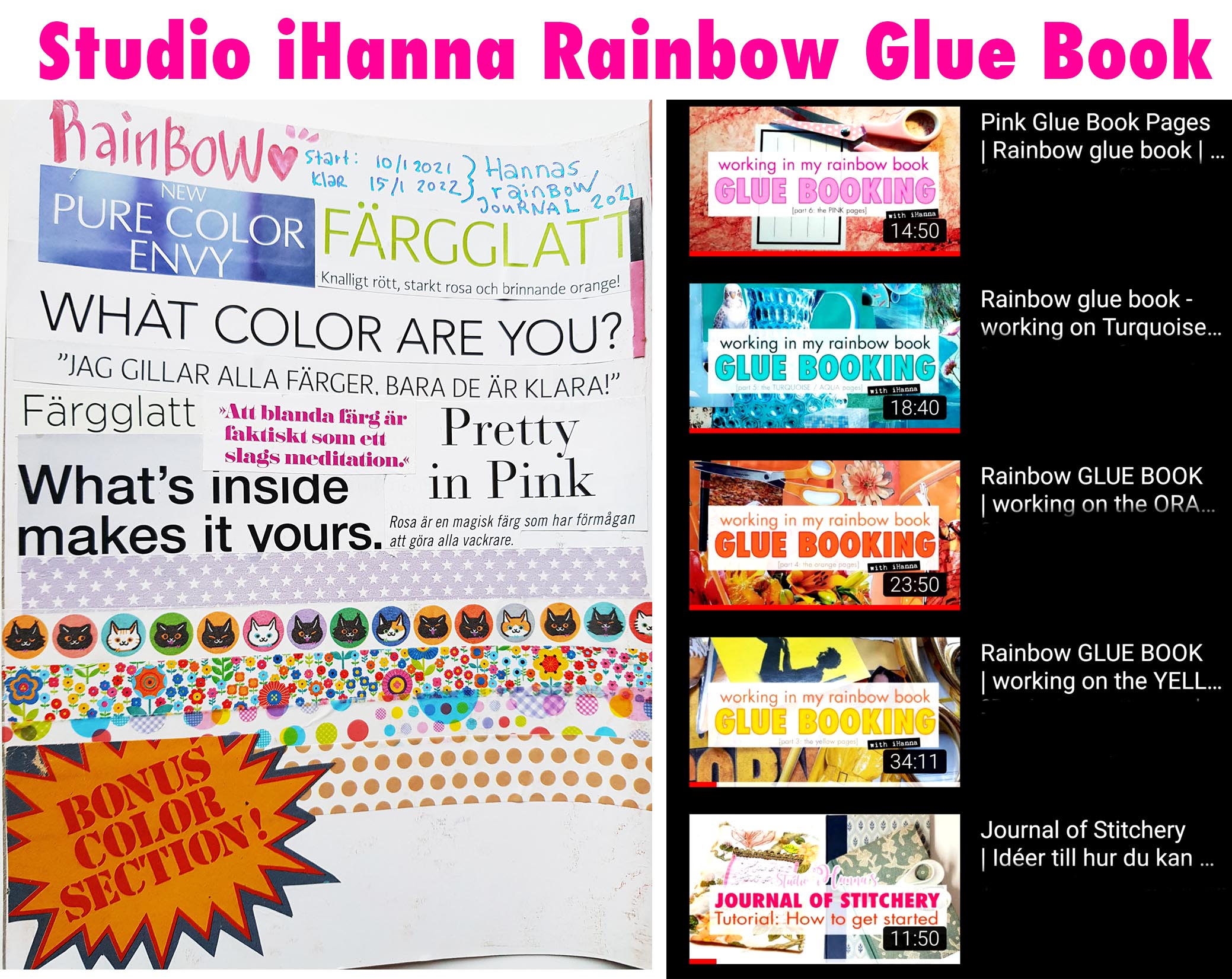 Check out all the videos on Studio iHanna on YouTube #gluebooks