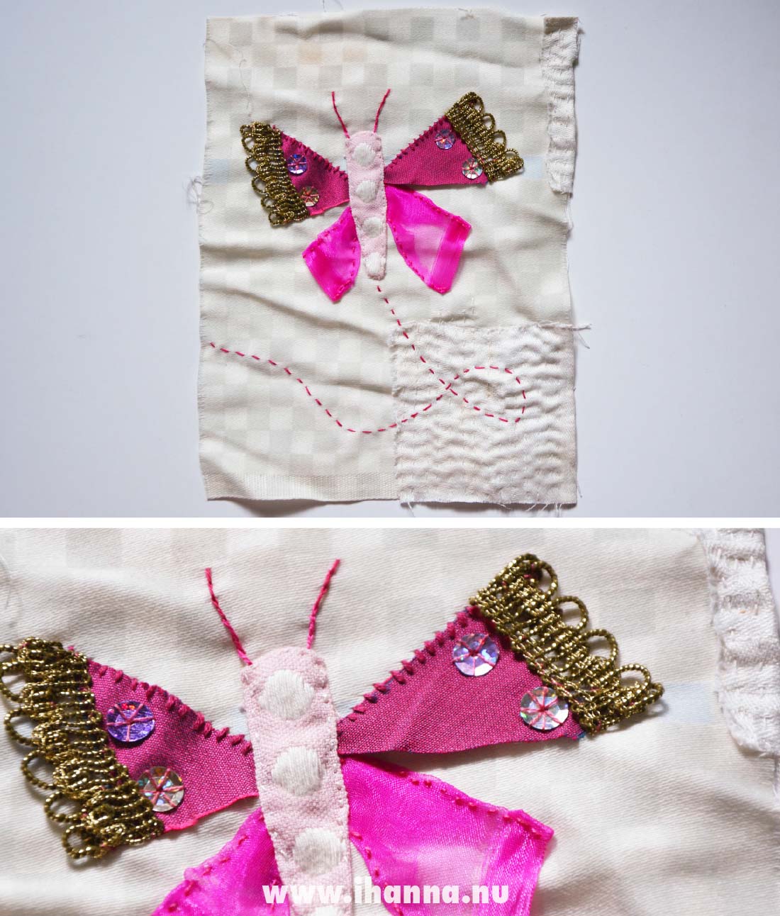 March : antique textiles & bright butterflies page by iHanna