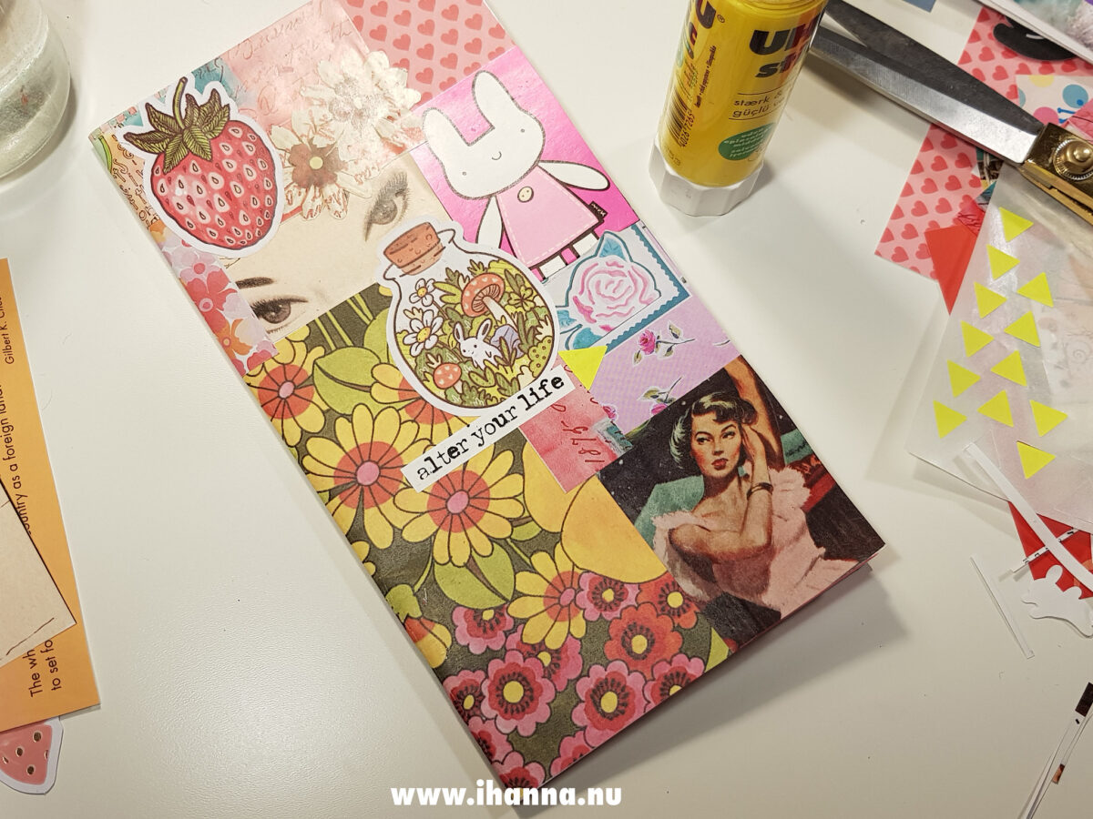 Art Journal Collage Cover by iHanna - Video Collage time with iHanna in a Travelers Notebook