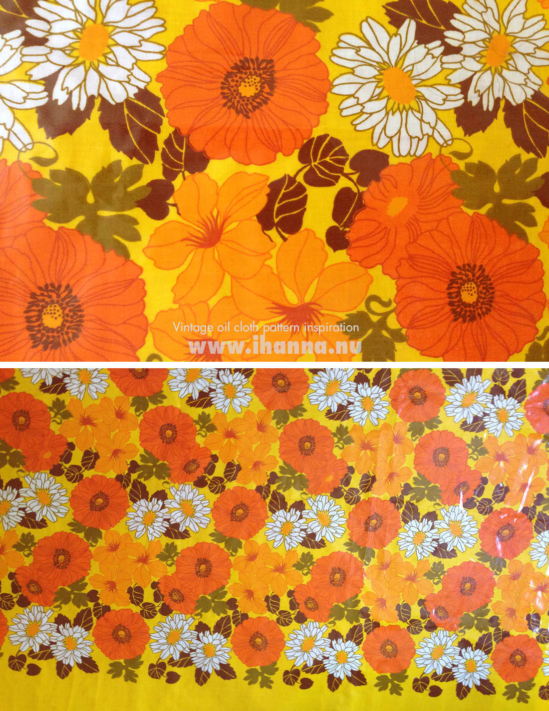 Thrifting in 2013 looks like this - got this vintage oil cloth - flea market inspiration with Hanna Andersson