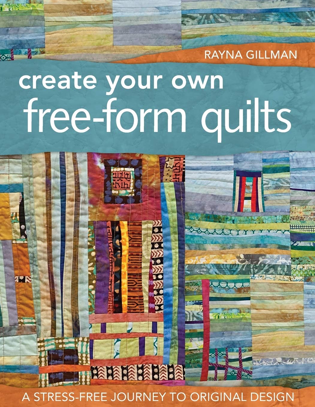 Create your own free-form quilts book cover