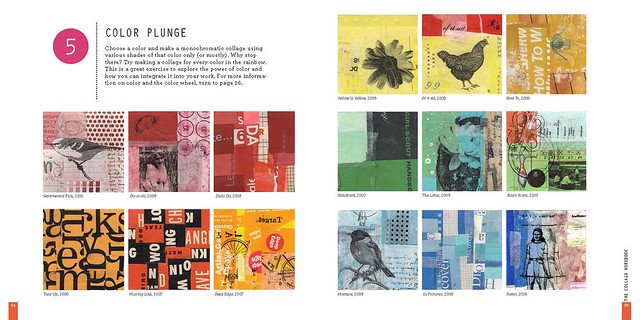 Book spread collage color plunge from The Collage Workbook