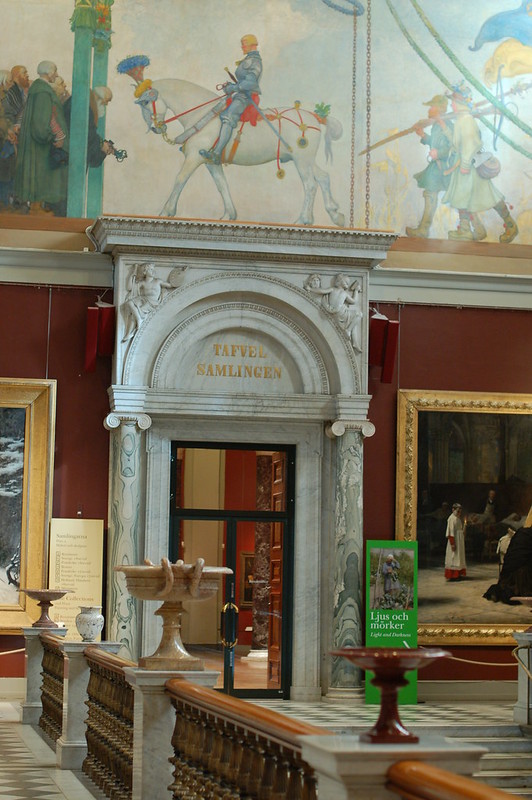 Carl Larsson at Nationalmuseum and the entrance to Tafvelsamlingen (the art gallery) in Stockholm, Sweden