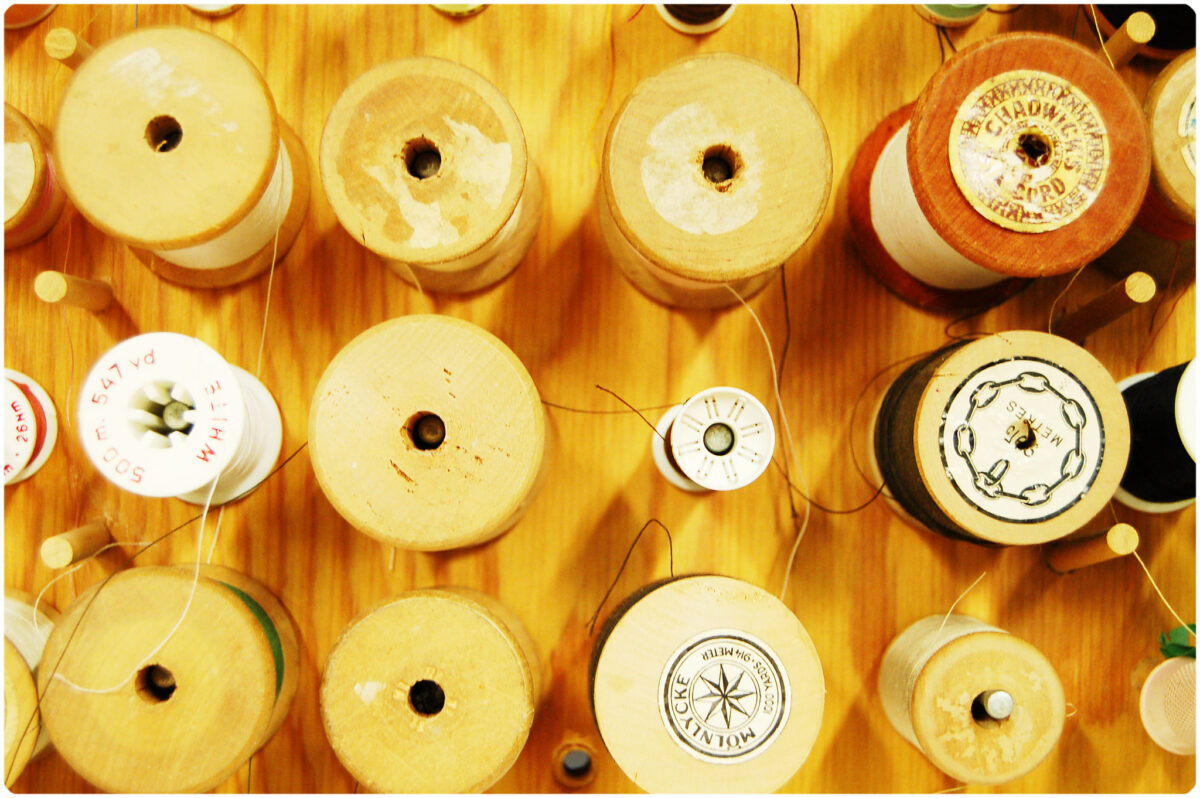 Wood spools (Copyright Hanna Andersson) Wood spools (Copyright Hanna Andersson)