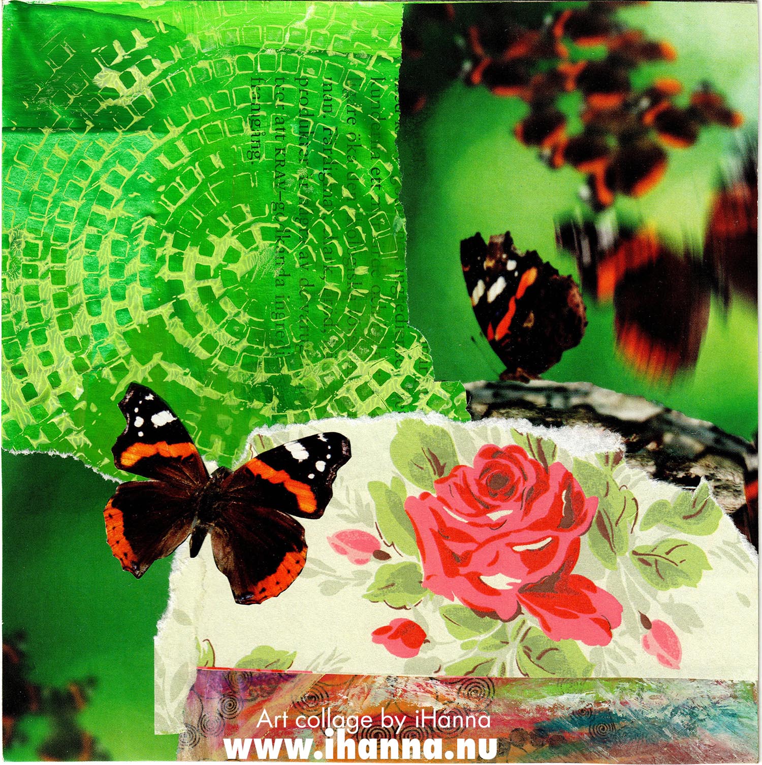 Art collage by iHanna called Butterfly tummie made in 2022 (Copyright Hanna Andersson)