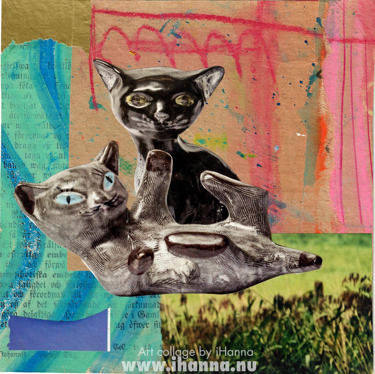 Art collage adorable kittens series by iHanna called Just kitten, 2022 (Copyright Hanna Andersson)