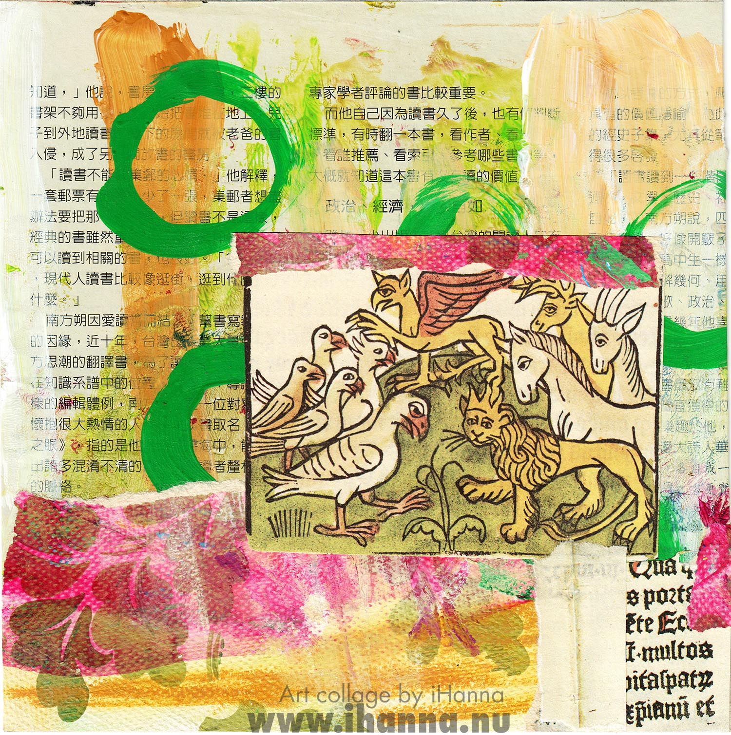 Art collage by iHanna called Where the wilderbeasts are made in 2022 (Copyright Hanna Andersson)