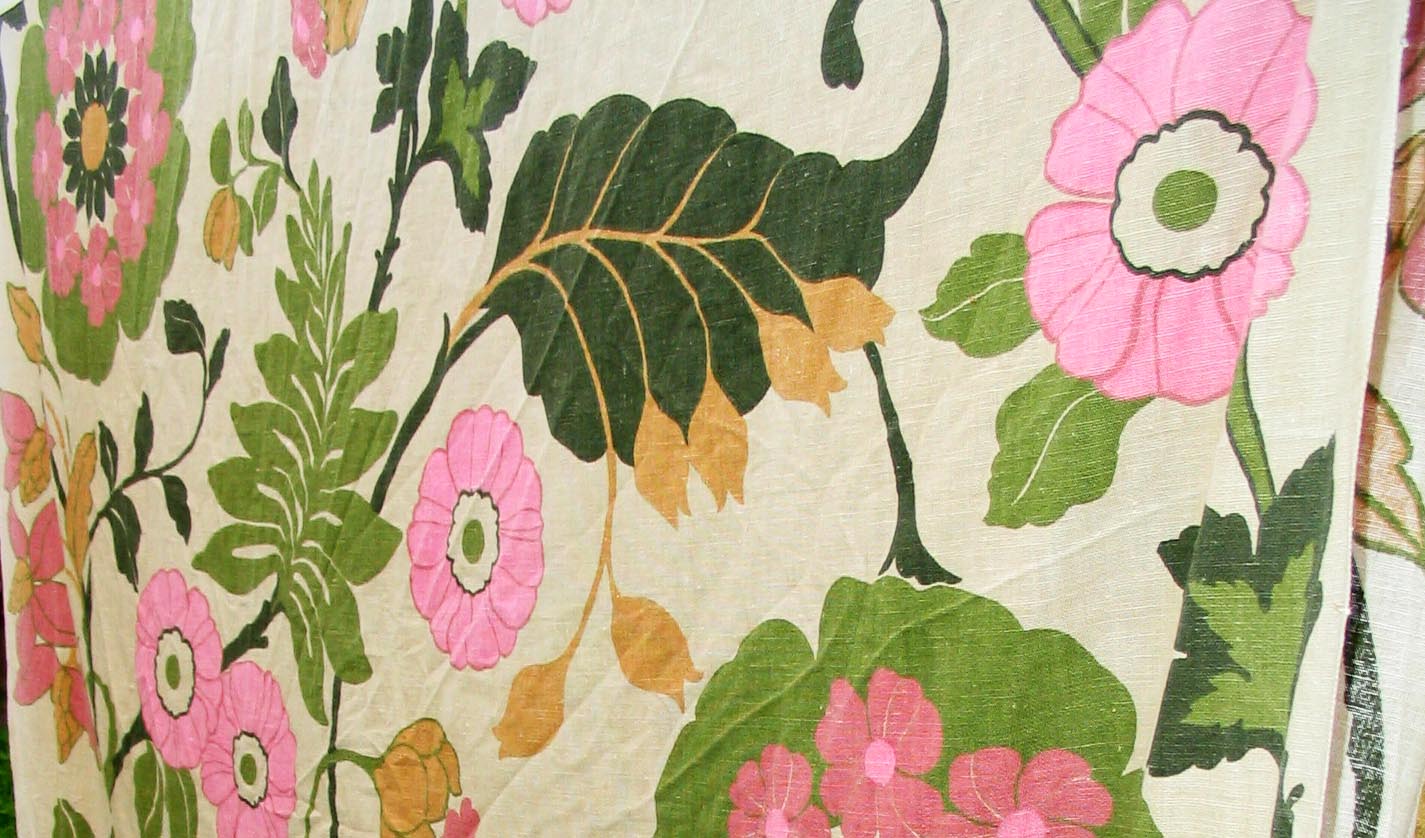 Thrifted and reused DIY bedpost fabric