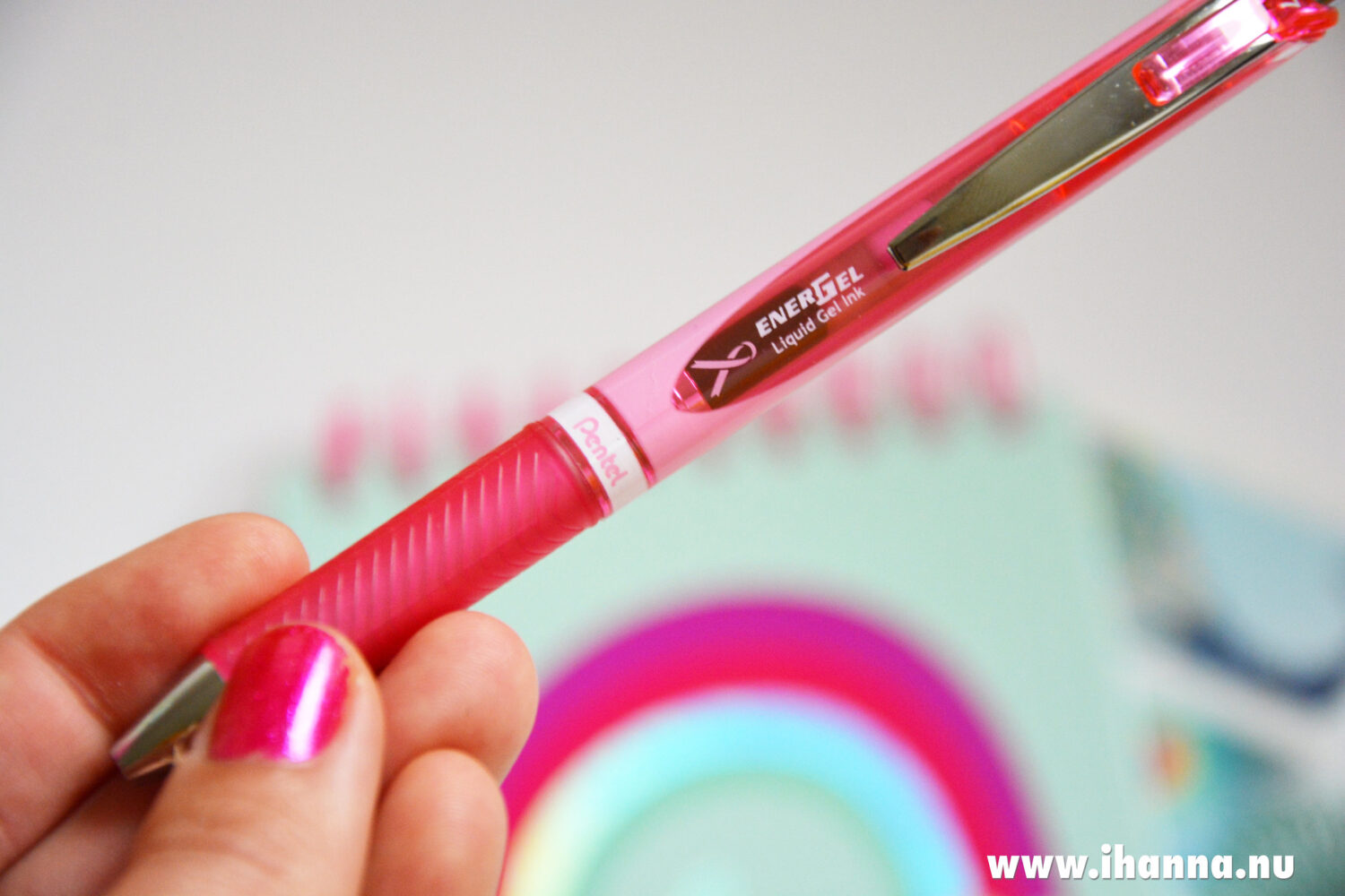 Pink Ribbon Pentel EnerGel Pen (Photo copyright Hanna Andersson)