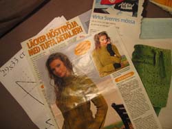 A few new knitting pattern next to me on the sofa (Photo Hanna Andersson)