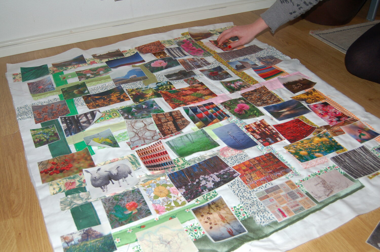 Creating a collage of images for the Photo Quilt of Inspiration (Photo Copyright Hanna Andersson)
