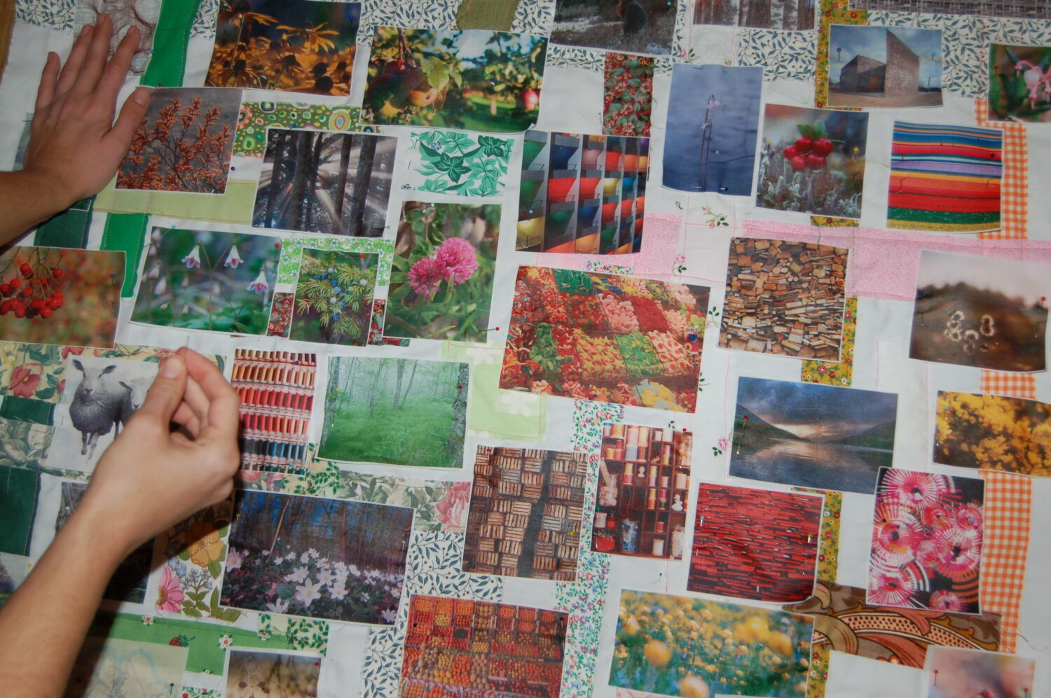 Creating a collage of images for the Photo Quilt of Inspiration (Photo Copyright Hanna Andersson)
