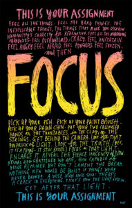 FOCUS poster, created by Courtney Martin and Wendy Mcnaughton in 2017.