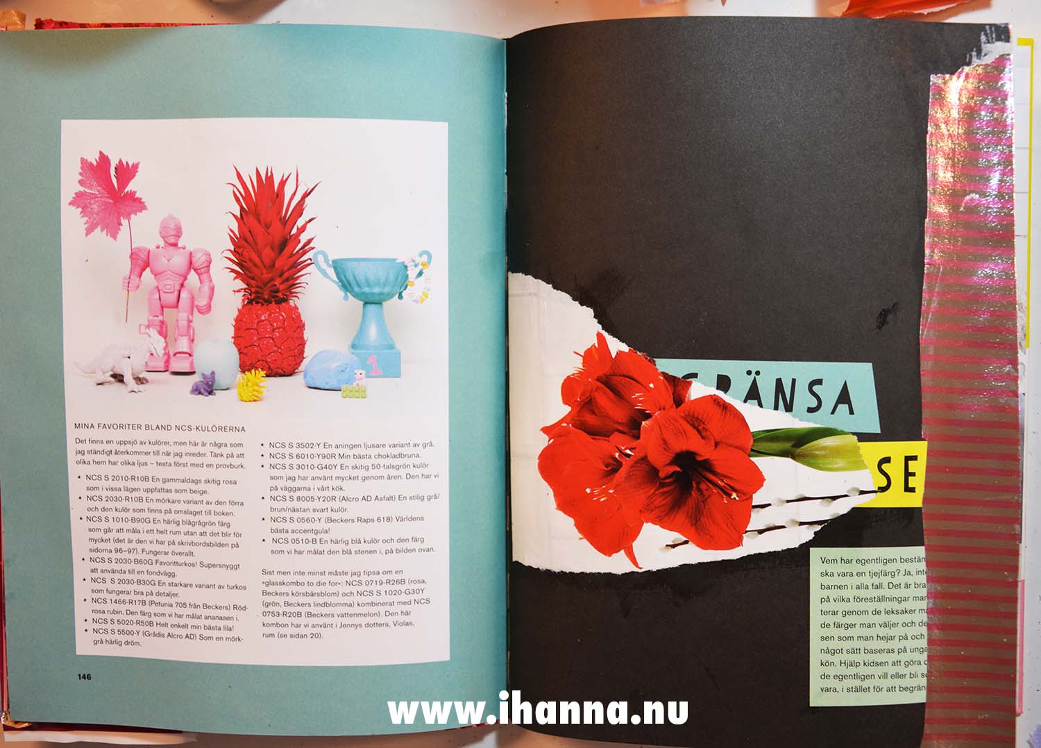 Magazine photo glued into a new altered book by iHanna (Photo copyright Hanna Andersson)