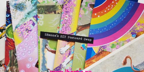 Materials for making DIY Postcards | Vintage illustrations